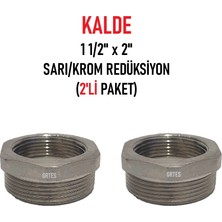 Kalde (2'li Paket) 1 1/2" x 2" Sarı/krom Redüksiyon - Brass Reduction