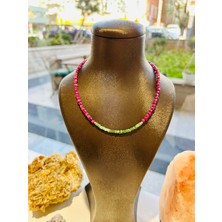 Luna Jewellery Zümrüt Detaylı Yakut Doğal Taşlı Kolye
