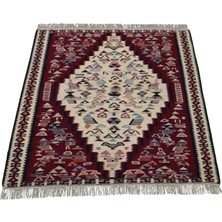 Kilim Antik El Dokuma Yün Iran Sine Kilimi 0080 - Yeni - Çok Renkli