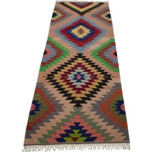 Kilim Antik El Dokuması Yün Yolluk Barak Antalya Yörük Kilimi 0090 - Yeni - Çok Renkli