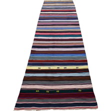 Kilim Antik El Dokuma Pamuklu Yolluk Anadolu Yörük Kilimi 0078 - Yeni - Çok Renkli