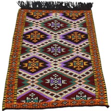 Kilim Antik El Dokuma Yün Çumra Yörük Kilimi 0087 - Yeni - Çok Renkli