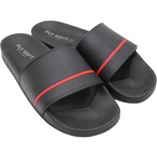 Fly Soft S263.050 Erkek Havuz ve Günlük Yazlık Terlik Siyah - Kırmızı