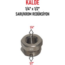Kalde 1/4" x 1/2" Sarı/krom Redüksiyon - Brass Reduction