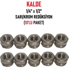 Kalde (10'lu Paket) 1/4" x 1/2" Sarı/krom Redüksiyon - Brass Reduction