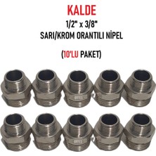 Kalde (10'lu Paket) 1/2" x 3/8" Sarı/krom Orantılı Nipel - Proportional Nipple