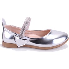 Dagoster DJA76-HY10005 Gümüş Ayna Ortopedik  Kız Çocuk Babet Ayakkabı