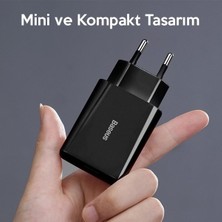 Baseus Speed Mini Quick Charger 20W Şarj Başlık Type-C Hızlı Şarj Adaptörü  CCFS-SN01 Siyah