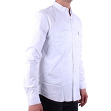 Dagoster DMG23-118783 Beyaz Poplin Günlük Normal Kalıp Uzun Kol Erkek Gömlek