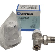 Demirdöküm (4'lü Paket) Dd-Tp1 Köşe Pex Termostatik Radyatör Vanası - Thermostatic Radiator Valve