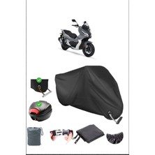 Rks Freccia 125 Için Arka Çanta Ve Kilit Uyumlu Siyah Motosiklet Branda, Güvenli