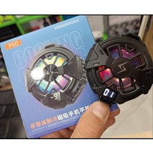 Brijo store P60 Usb'den 2in 1 Manyetik Arka-Klipsli Dijital Göstergeli Rgb Işıklı Cep Telefonu Soğutucu