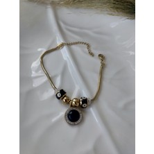 Stainless Steel Siyah Boncuk Detaylı Pandora