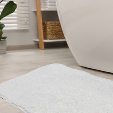 Otel Banyo Paspası | Beyaz | % Pamuk | Kenar Biyeli | 730GR | 50 x 90 cm | Yumuşak Dokulu