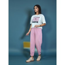 Butik Pembe Şalvar Keten Pantolon