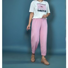 Butik Pembe Şalvar Keten Pantolon