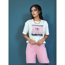 Butik Pembe Şalvar Keten Pantolon