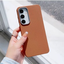 Pronorth Samsung Galaxy A35 Uyumlu Deri Görünümlü Silikon Kılıf / Kapak