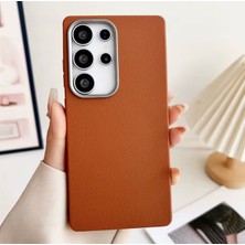 Pronorth Samsung Galaxy S25 Ultra Uyumlu Deri Görünümlü Silikon Kılıf / Kapak