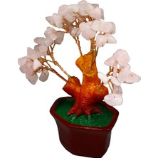 Taru Pasaj Pembe Kuvars Doğal Taşlı Bonsai Hayat Ağacı - Aşk ve Pozitif Enerji