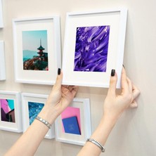 Yapışkanlı Sök-Tak Paspartulu Beyaz Kare Fotoğraf Çerçevesi - 30'lu paket