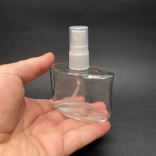 Ahsa Ticaret 4 Adet 50 cc Yassı Köşeli Cam Şişe - Düğün, Nişan, Kına İçin Hediyelik Kolonya Şişeleri - 50 ml