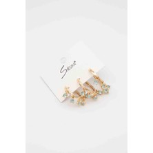 Glare Jewellery Mavi Boncuk Sallantılı Halka Küpe