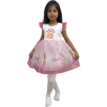 Barbie Baskılı  Kız Elbise 2/5  Yaş