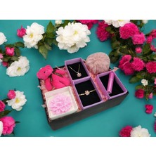 MARMORİ MARMORİ PEMBE LOTUS ÇİÇEĞİ HEDİYE SETİ SEVGİLİLER VE ARKADAŞLAR SETİ