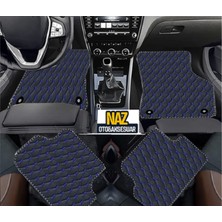 Naz Oto Volvo S40 2004 - 2014  Uyumlu Mavi Dikişli Siyah Deri Paspas
