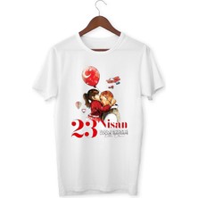 Alpşan Ticaret 23 Nisan Baskılı Çocuk Tişört Çocuk Bayramı Baskılı Tshirt