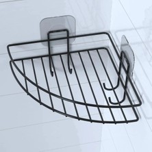 Hepohep Buffer® Yapışkanlı Banyo Köşeliği Kancalı Köşe Rafı Duş Şampuanlık Duvar Düzenleyici Organizer Raf