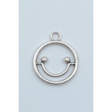 Bu Farklı Minimal Gülen Yüz- Smile Kolye Ucu - Antik Gümüş Kaplama - Kod:204