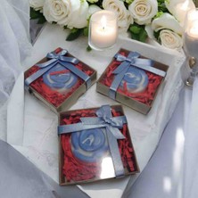 Uc&da 15 Adet Gül Şeklinde Mavi Beyaz Dekoratif Mum - Düğün, Nişan, Baby Shower ve Özel Gün Hediyeliği