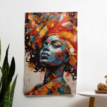 Painted Anarchy Afro Çeşitlilik Birlik Soyut Resim Duvar Örtüsü - Canlı Ranforce Kumaş - Yatak Odası, Oturma