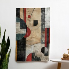 Painted Anarchy Soyut Geometrik Şekiller Duvar Örtüsü - %100 Pamuk Arka, Polyester Ön - Canlı Renkler