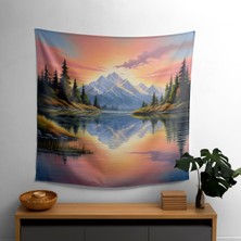 Painted Anarchy Serene Dawn Pastel Manzara Duvar Örtüsü - %100 Pamuk Sırt - Canlı Renkler - Süblimasyon Baskı