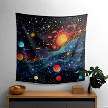 Painted Anarchy Pop Art Yıldız Haritası Duvar Örtüsü - Canlı Ranforce Kumaş Baskı - Modern Dekoratif Tekstil