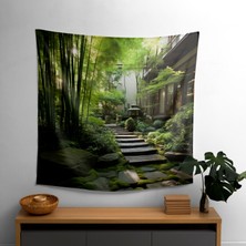 Painted Anarchy Modern Zen Bahçesi  Duvar Sanatı Baskılı Örtü - %100 Pamuk Sırt  - Canlı Renkler - Hafif Kumaş