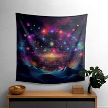 Painted Anarchy Fütüristik Yıldız Haritası  Duvar Örtüsü - Canlı Renkler, %100 Pamuk Sırt, Süblimasyon Baskı