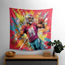 Painted Anarchy Renkli Oyun Kurucu Süblimasyon Baskı Duvar Örtüsü - %100 Pamuk Arka ve Polyester Ön - Canlı