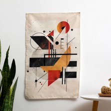 Painted Anarchy Süprematizm  Duvar Sanatı Örtü - Canlı Tasarım, %100 Pamuk Sırt ve Polyester Ön, Hafif Kumaş