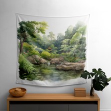 Painted Anarchy Suluboya Zen Bahçesi Duvar Örtüsü - %100 Pamuk Sırt, Polyester Ön - Canlı Renkler, Hafif Kumaş