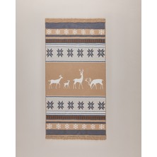 Cascade Pamuklu Saçaklı Dokuma Kilim - Beyaz/bej/antrasit - 120X180 cm