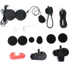 KN2300 Motosiklet Kask Interkom Bluetooth Intercom Kulaklık Seti Gri
