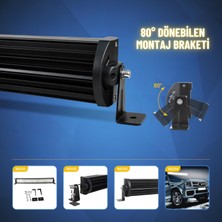 Dekohop Off Road Kamyon Traktör 80 cm 3 Sıra LED Bar Tek Renk Beyaz 12-24 Tepe Çalışma Lambası