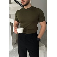 Livio Ferri Kama Erkek Bisiklet Yaka Pamuk Regular Fit Kısa Kollu Ince Triko Tişört