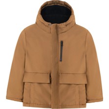 Kız Çocuk Taba Içi Kürklü Su ve Rüzgar Geçirmez Kapüşonlu 3 Cep Kışlık Mont & Kaban & Parka
