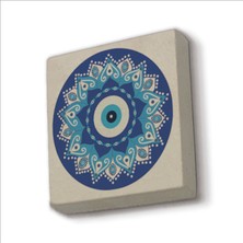 Nazar Boncuklu Desen Baskılı Taş Magnet 5x5