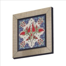 Osmanlı Iznik Çini Deseni Baskılı Mdf Magnet 7x7